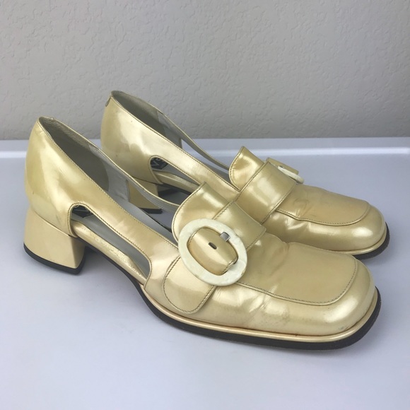 Via Spiga Shoes - VTG 90s Via Spiga Pearly Cut Out Mod Shoe Italy